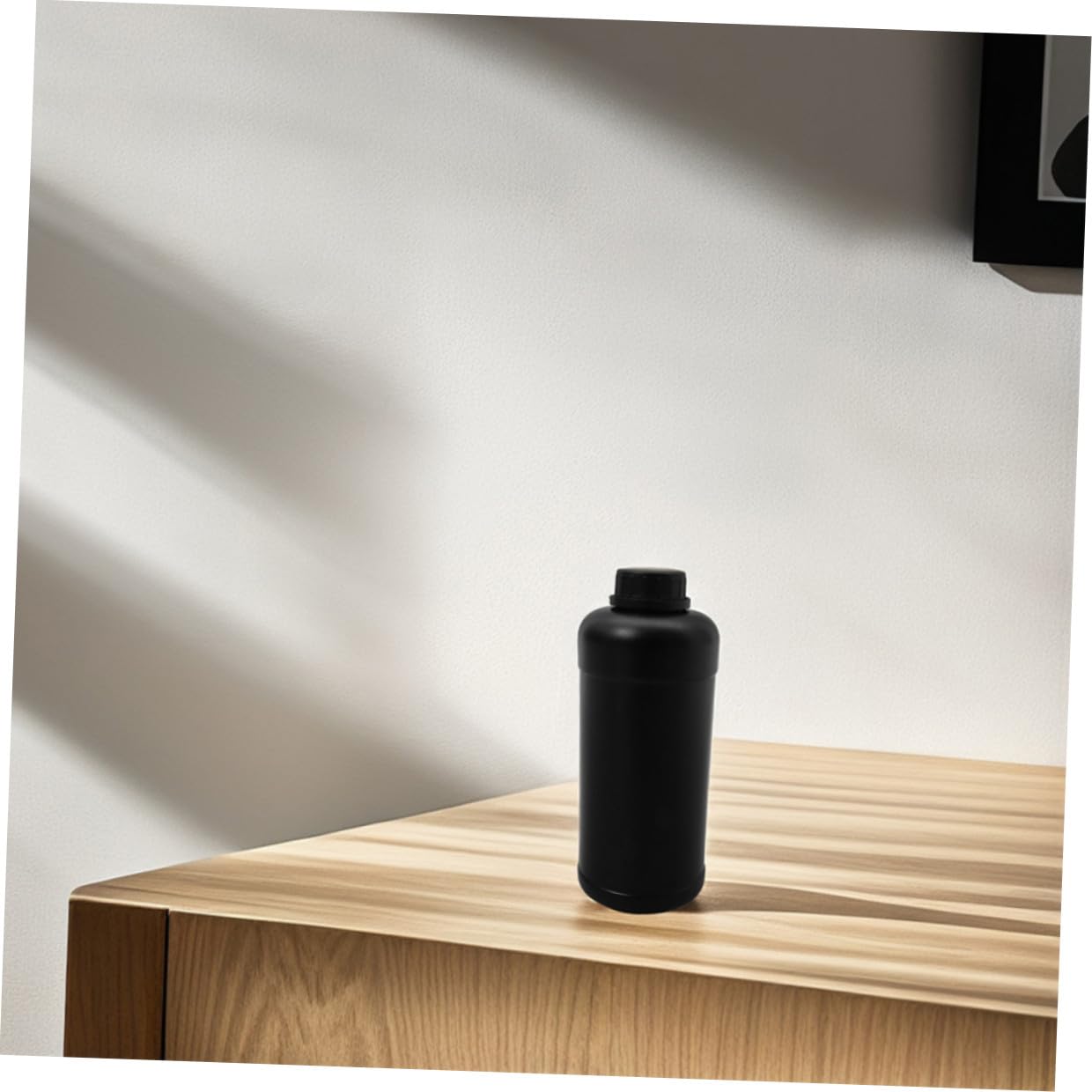 Bottiglie di Plastica 1000ml Nere per Inchiostro e Chimici, 6 Pezzi