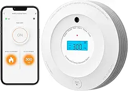 AEGISLINK Detector De Fumaça E Monóxido De Carbono Combinado Wi-Fi Com Visor Lcd E Bateria Substituível, Compatível Com Tuyasmart E Aplicativo Smart Life, Sc-Wf240
