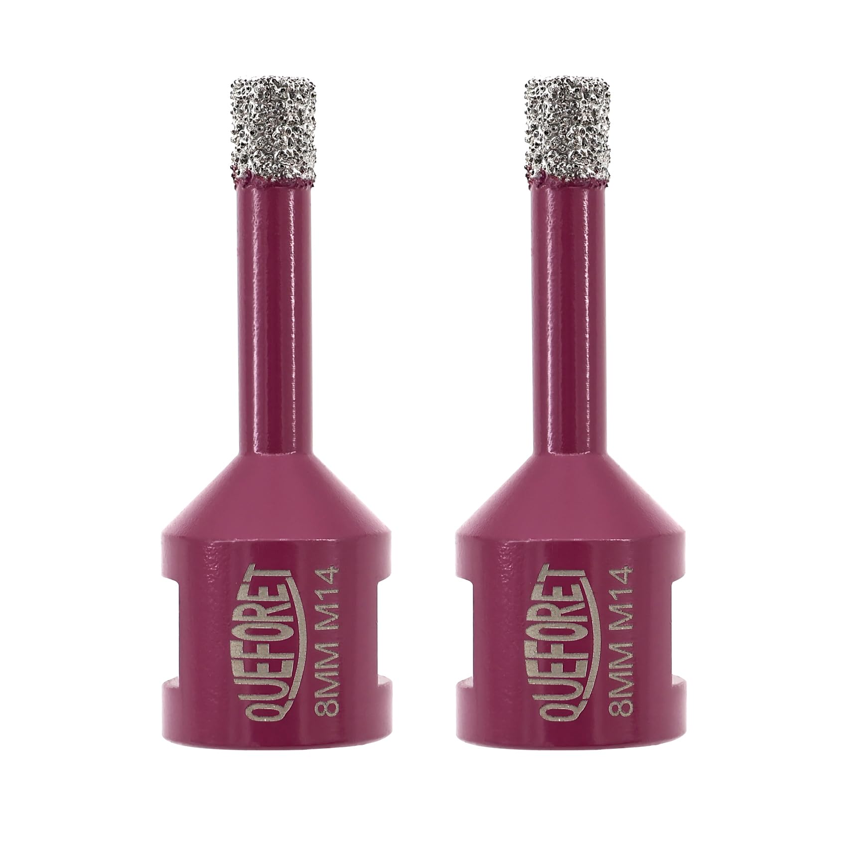 QUEFORET Diamond Drill Bits Set 8mm x M14-2pcs Hole Saw Kit for Ceramic Porcelain Tile Marble Granite, 8 mm x 2