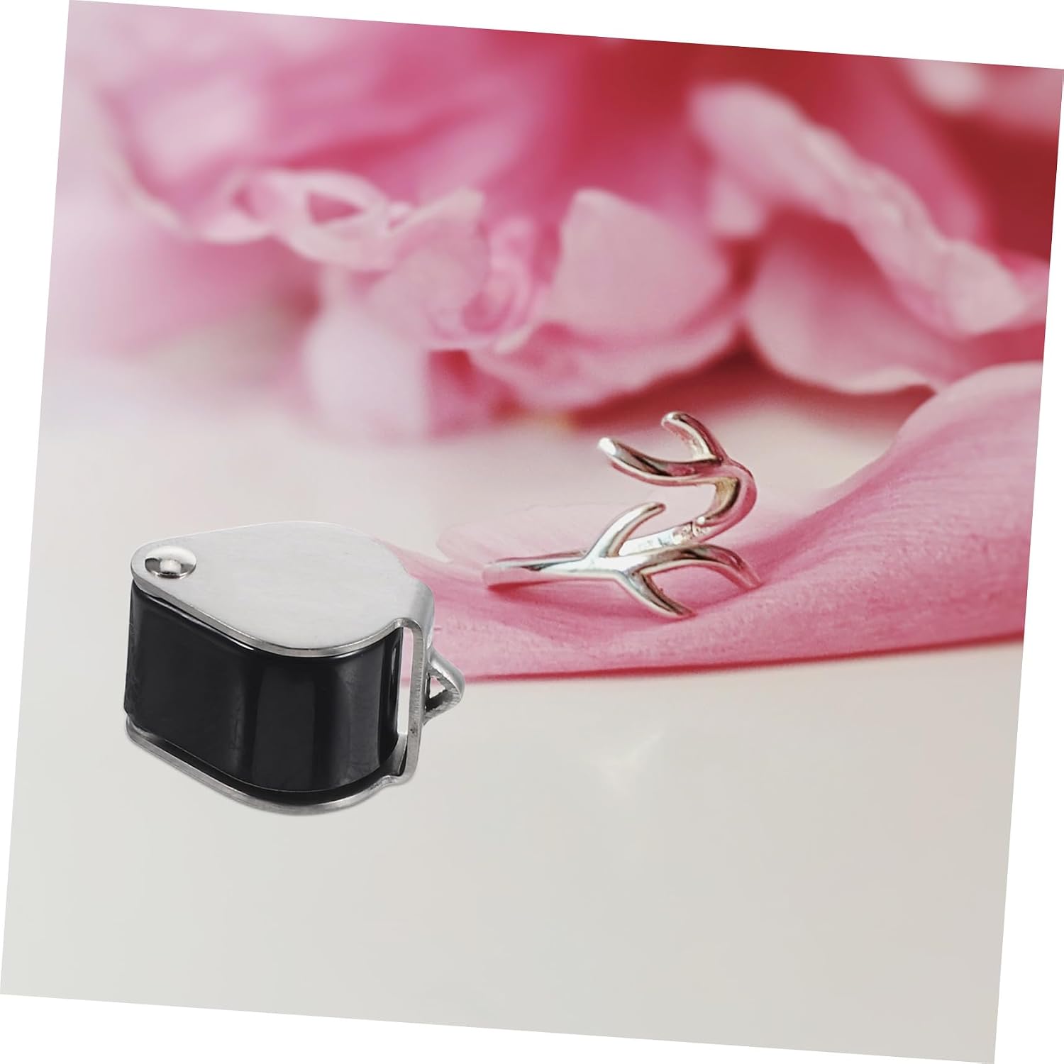 SUPVOX 14x Handheld Jewelry Loupe Glass Magnifying Lens with Leather Case, Foldable Optics Loupes for Jewelers and Coin Collectors