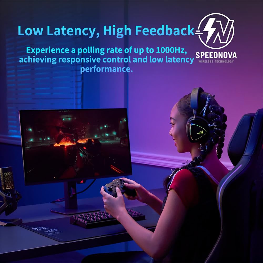 Cutesliving ROG Raikiri II Controller wireless con joystick TMR, frequenza di polling 1000Hz su PC, trigger dual-mode, connettività Tri-Mode, batteria fino a 50H per Xbox Series X|S, PC, ROG Ally