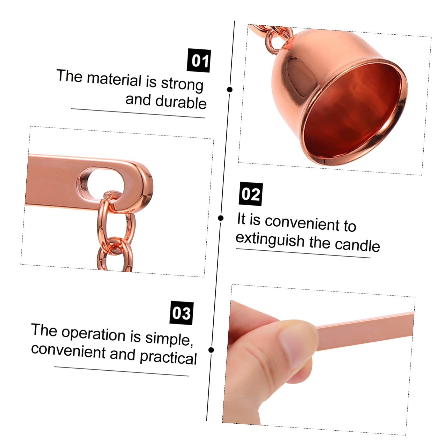 IMIKEYA 3stücke Edelstahl Kerzenauslöscher Mit Langem Griff Vintage Design Für Hochzeiten Partys Und Zuhause Zum Sicheren Löschen Von Kerzenflammen Langlebig Und Stilvoll Roségold