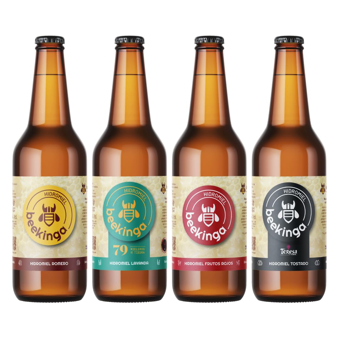 Pack Degustación Hidromiel Beekinga 6 botellines 33cl Romero Lavanda Tostado Frutos Rojos