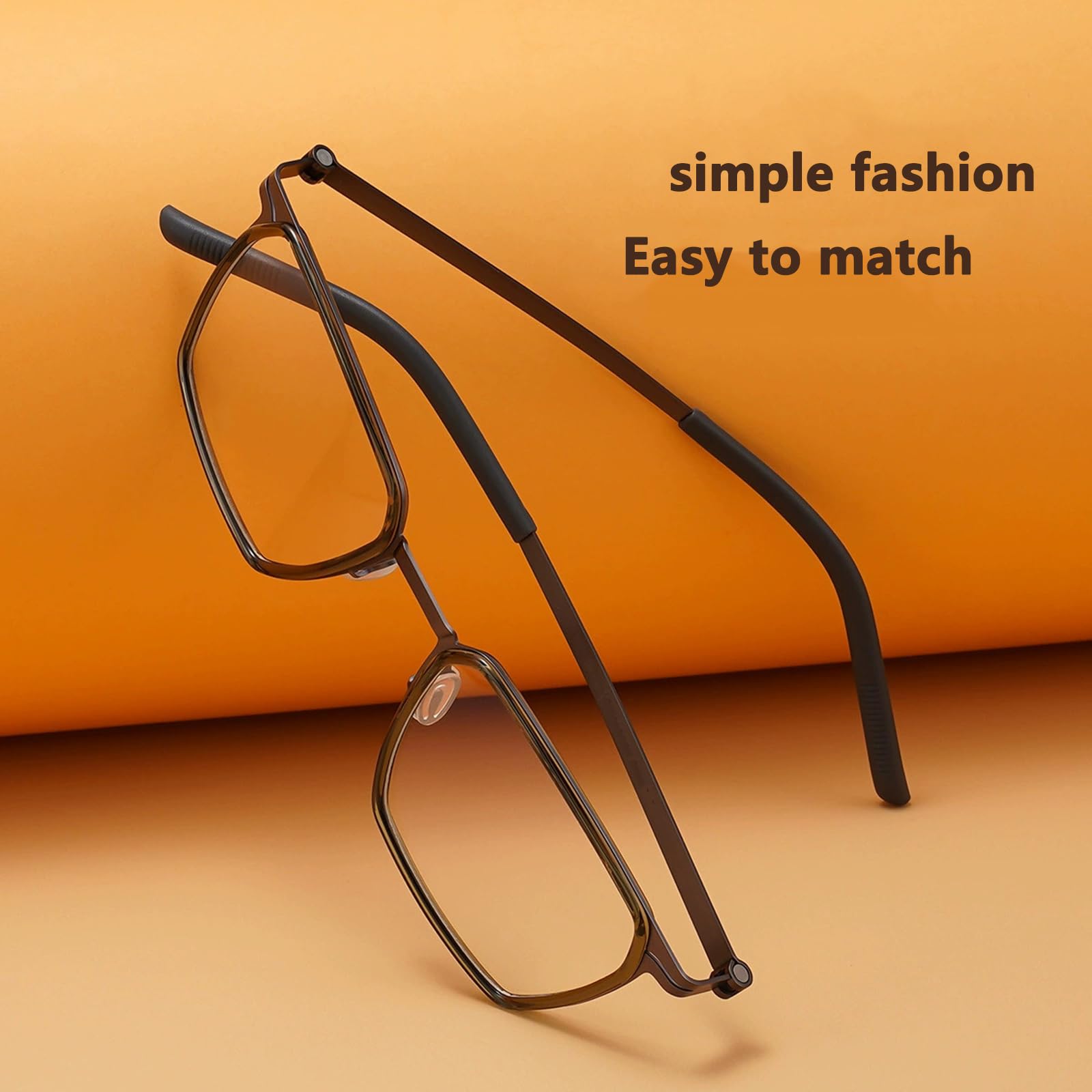 Gafas Filtro Luz Azul Unisex Gafas De Titanio Puro con Montura Cuadrada para Hombre O Mujer, Anti UV400, para Juegos De Computadora D,1