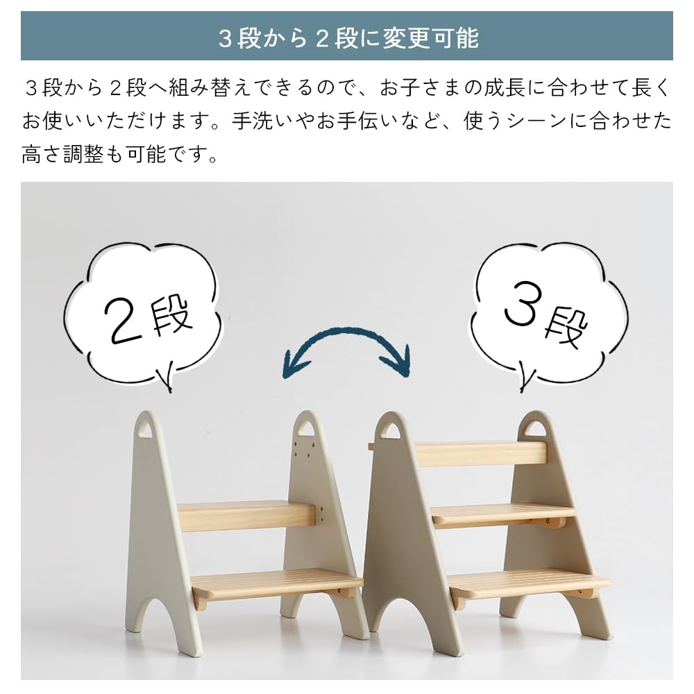 Amazon.co.jp: [市場] キッズステップ 踏み台 子供 3段 ティアナ 木製