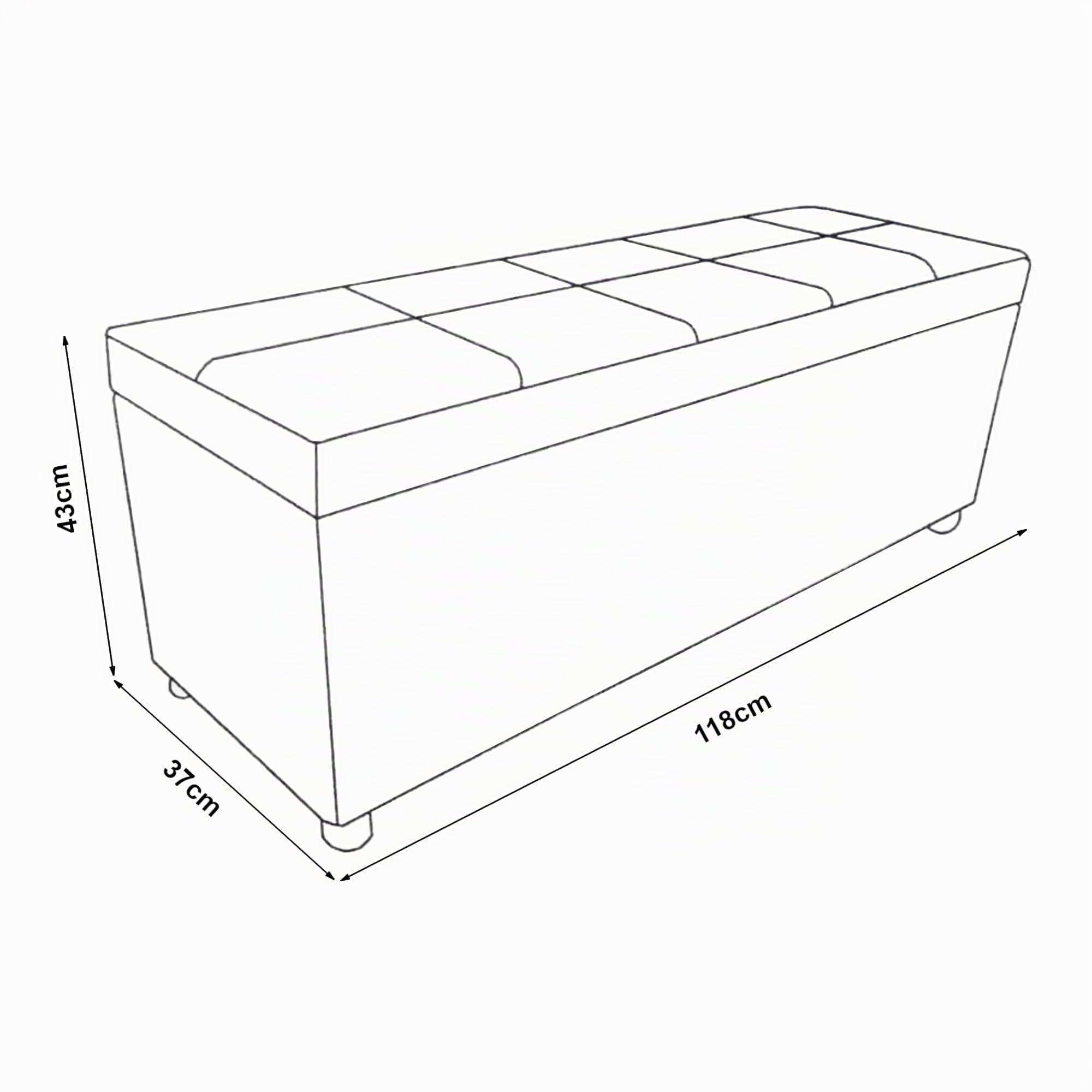 Corium Puff Almacenaje Bukit Baúl Almacenaje Dormitorio Banco Tapizado con Compartimento Banco Otomano Arcón máx.150 kg Polipiel Madera 118 x 37 x 43 cm - Negro
