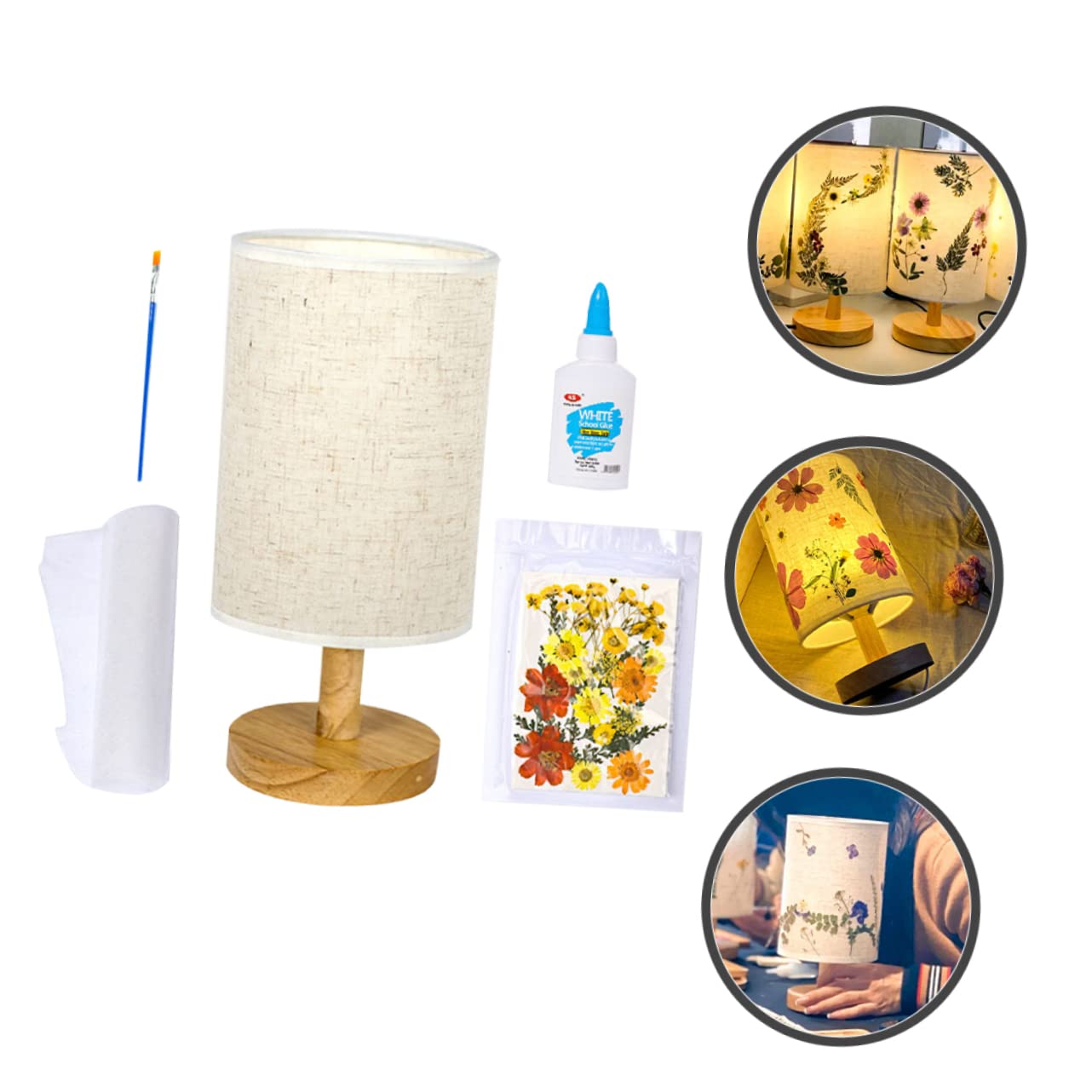 GWJKG Camera Letto Luce Notturna di Ricarica USB Tavolo a LED Lampada scrivania Fai -da -Te Paralume