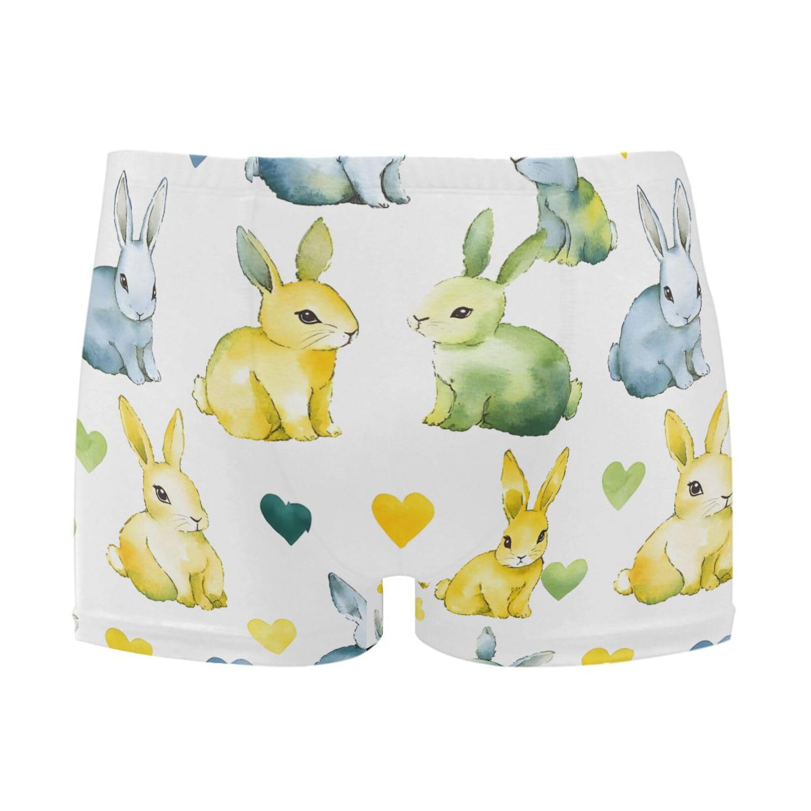 UMIRIKO Men's Swim Briefs Colorful Easter Bunny Hearts Swimsuit Swimwear Swim Trunk Square Leg for Men 3XL 202b9116