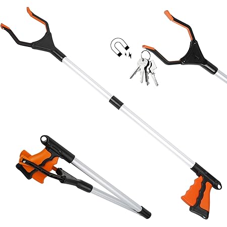 DMPTTT Faltbare Greifzange 81,5cm - 360° Drehbar Mit Magnetspitze Für Senioren