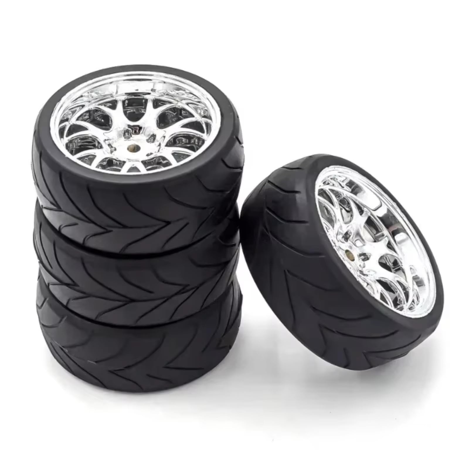 Compatibile con Redcat per HPI per Tamiya per HSP 1/10 RC Auto Aggiornamento Parti di Ricambio Accessori Pneumatici Ruote Cerchi 12mm Mozzo Esagonale Ricambi RC