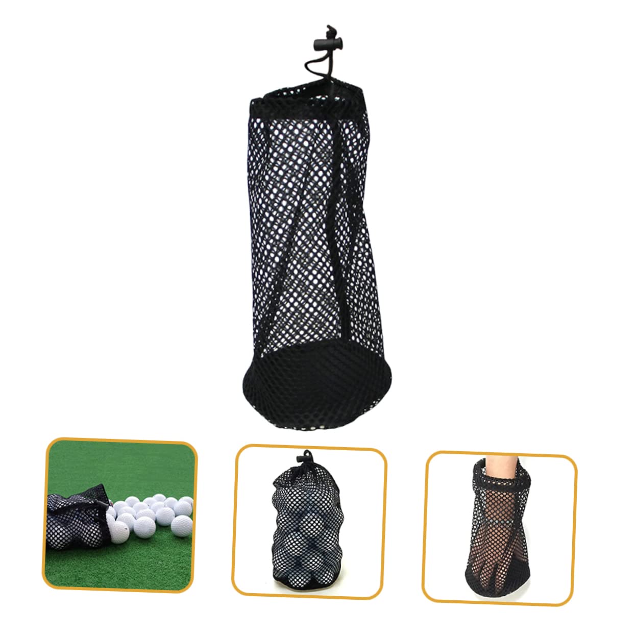 Sosoport Golf Ball Mesh Bag Drawstring Storage Pouch for Balls Lightweight Durable Design for Golf Tennis Baseball More Convenient Carry Easy Access