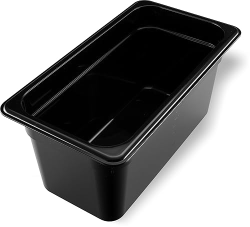 Carlisle FoodService Products StorPlus - Sartén para alimentos de alta temperatura, tamaño 13, 6 pulgadas de profundidad, negro, capacidad de 5