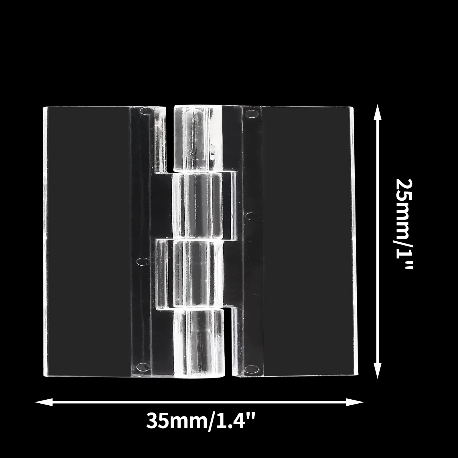 Clear Acrylic Hinges - 20 Pack -3 Clear Acrylic Hinges - 20 Pack -3