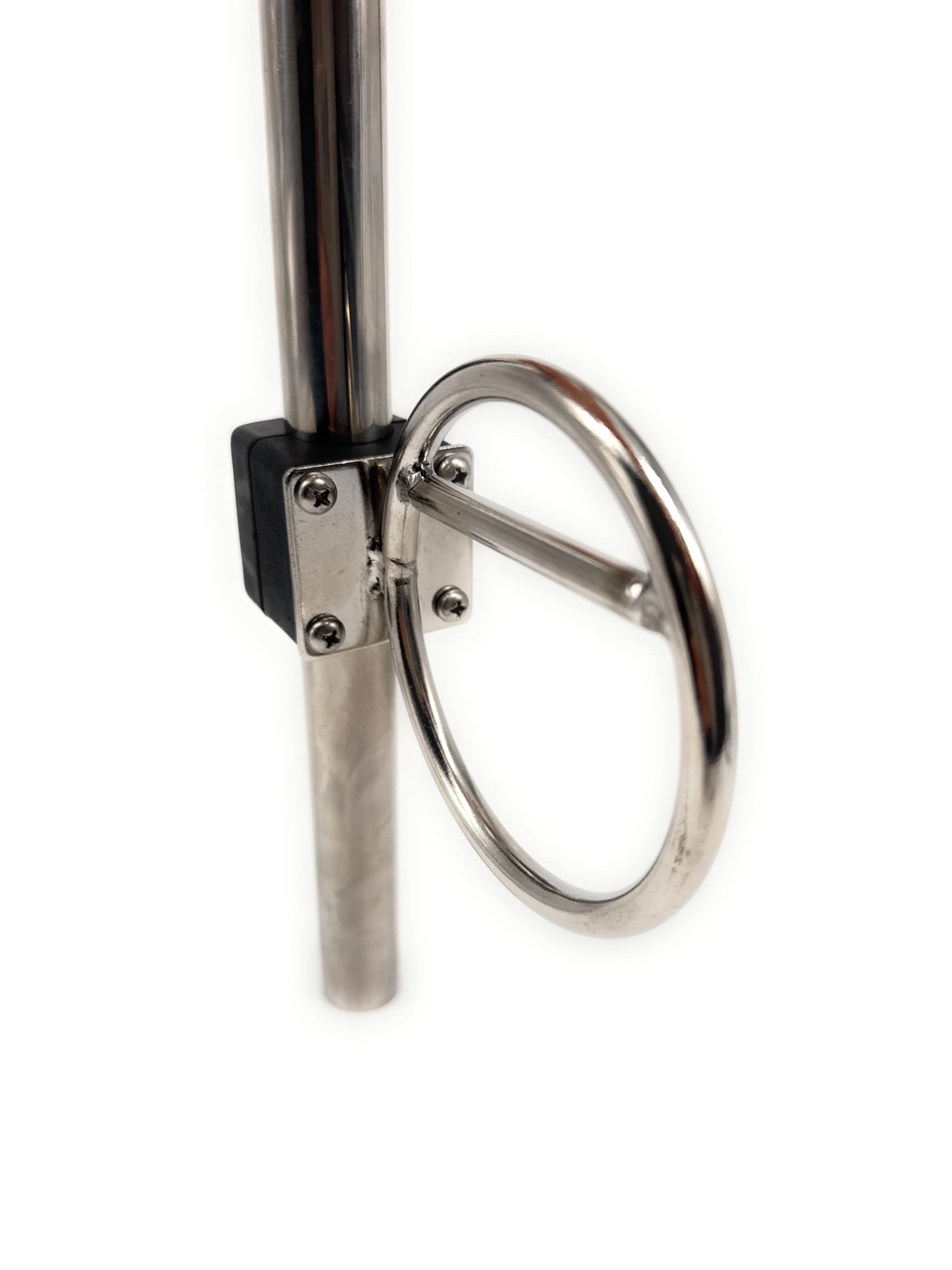 ARBO-INOX Spinnakerbaum Halter V4A Edelstahl – Verstellbare Relingbefestigung – Passend für 25 mm Relingrohr