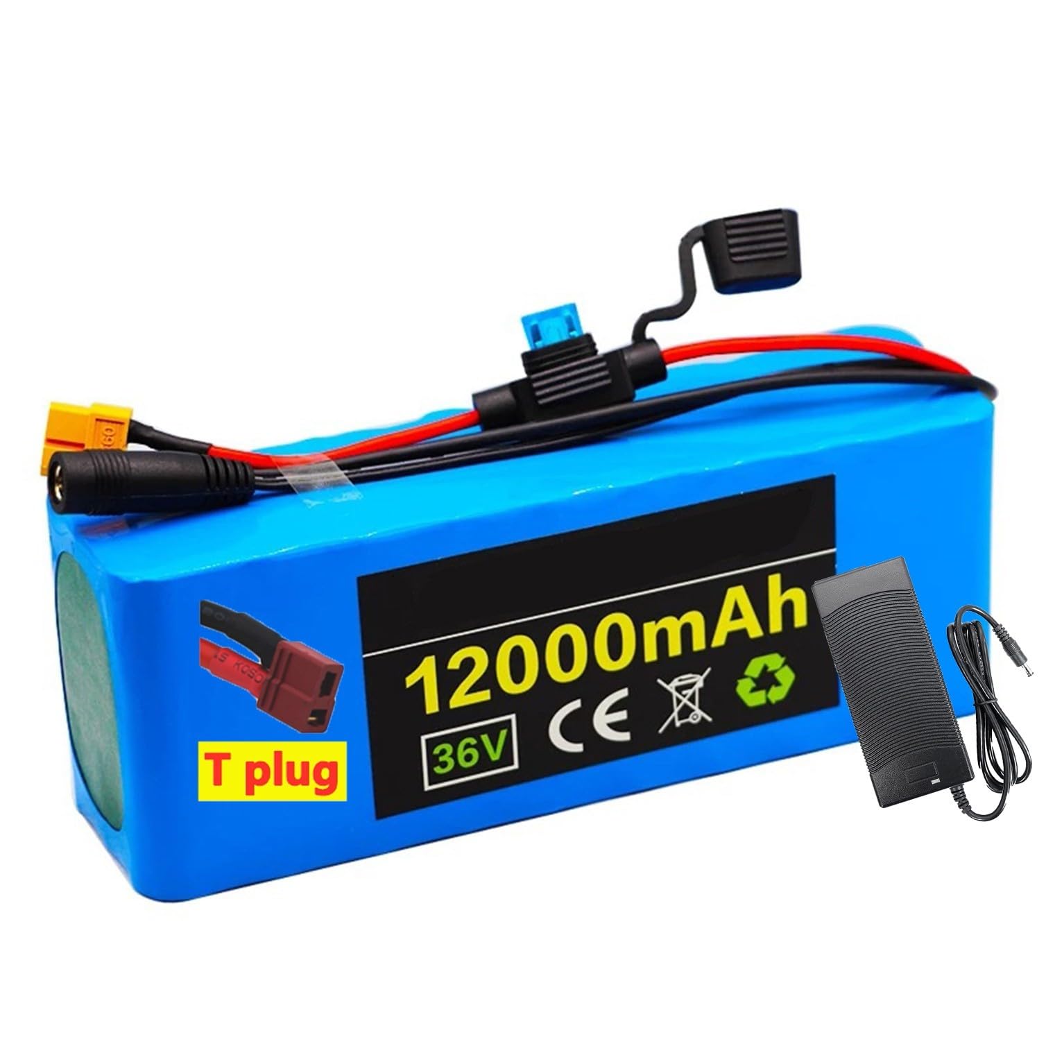 Batería de Bicicleta eléctrica 36V batería de Iones de Litio 12AH con Cargador 42V 200W-1200W 250W 300W 400W 500W 800W 1000W se Puede Utilizar en Scooter, etc.