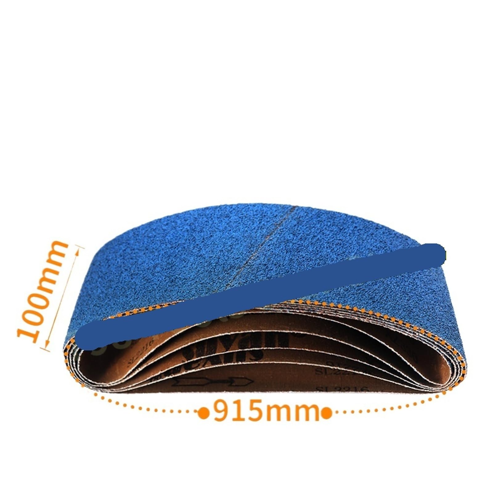 5 nastri abrasivi blu in corindone di zirconio, grana 40-P120, 915 x 100 mm, per levigatrice da banco, affilatura coltelli, metallo (80)