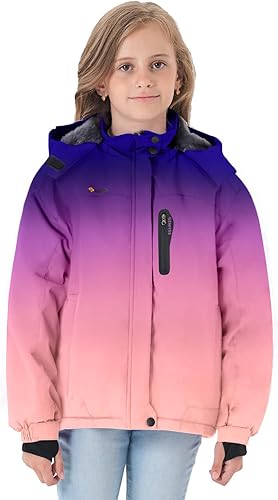 GEMYSE Chaqueta De Esquí Impermeable De Montaña Para Niñas Abrigo