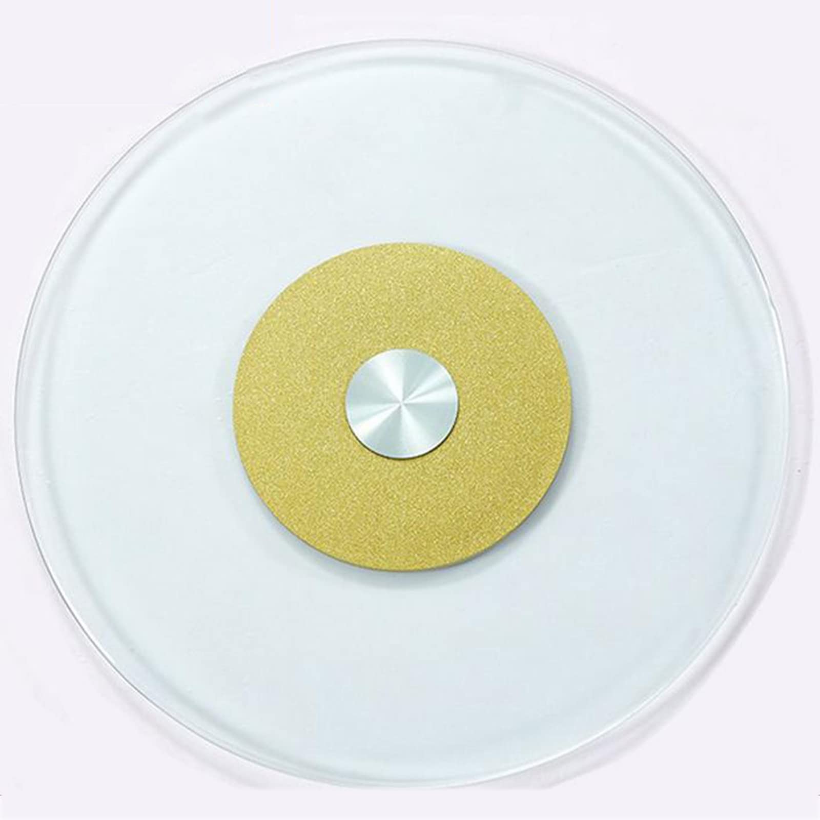 WEKONUMEX Tempered Glass Lazy Susan Turntable Rotating Tray(Gold,70cm/28in)