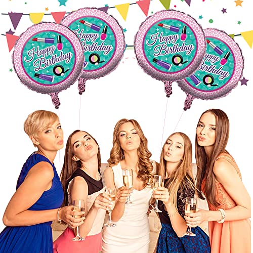 Image of AMFIN (Pack of 7) Happy Birthday foil Balloon /Makeup Balloons /Makeup Decoration /Girls Decoration Foil Makeup /Birthday Decoration Items Party Supplies