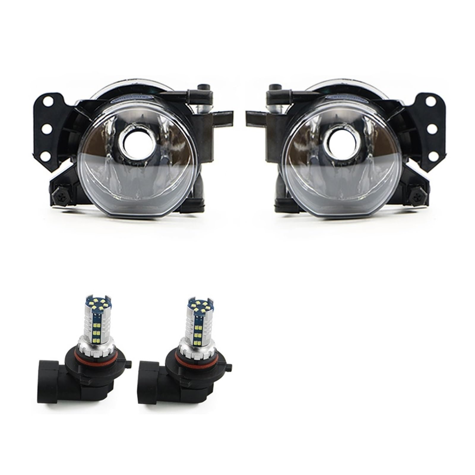 Antibrouillard avant BMW E90 E91 E60 E61 lentille claire et ampoules LED M10 blanches - 7