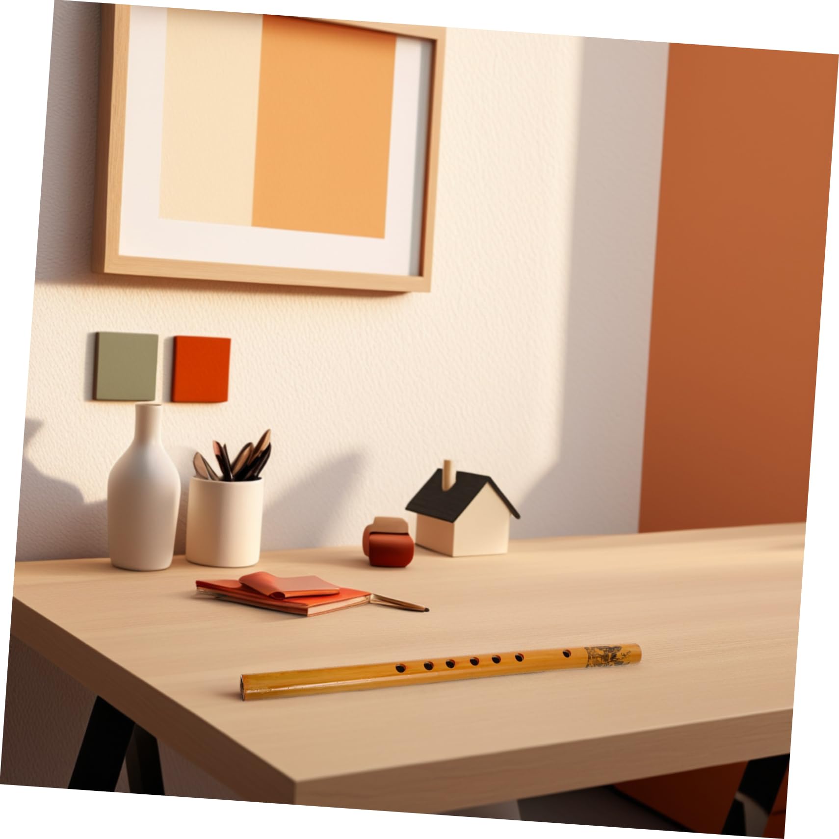 Flûte en Bambou Portable 33 Cm 7 Trous pour Débutants et Étudiants, Facile à Apprendre, pour Performances et Cours de Musique