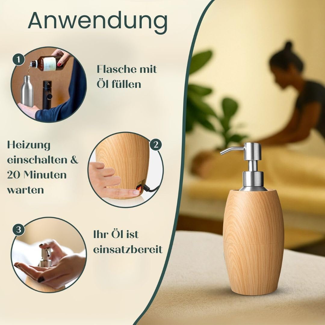 Relax Master® Elektrischer Massageöl-Wärmer und Massageölwärmer – Perfekt für Massagesalons, Guasha, Wellness, Spa & Massage-Liebhaber