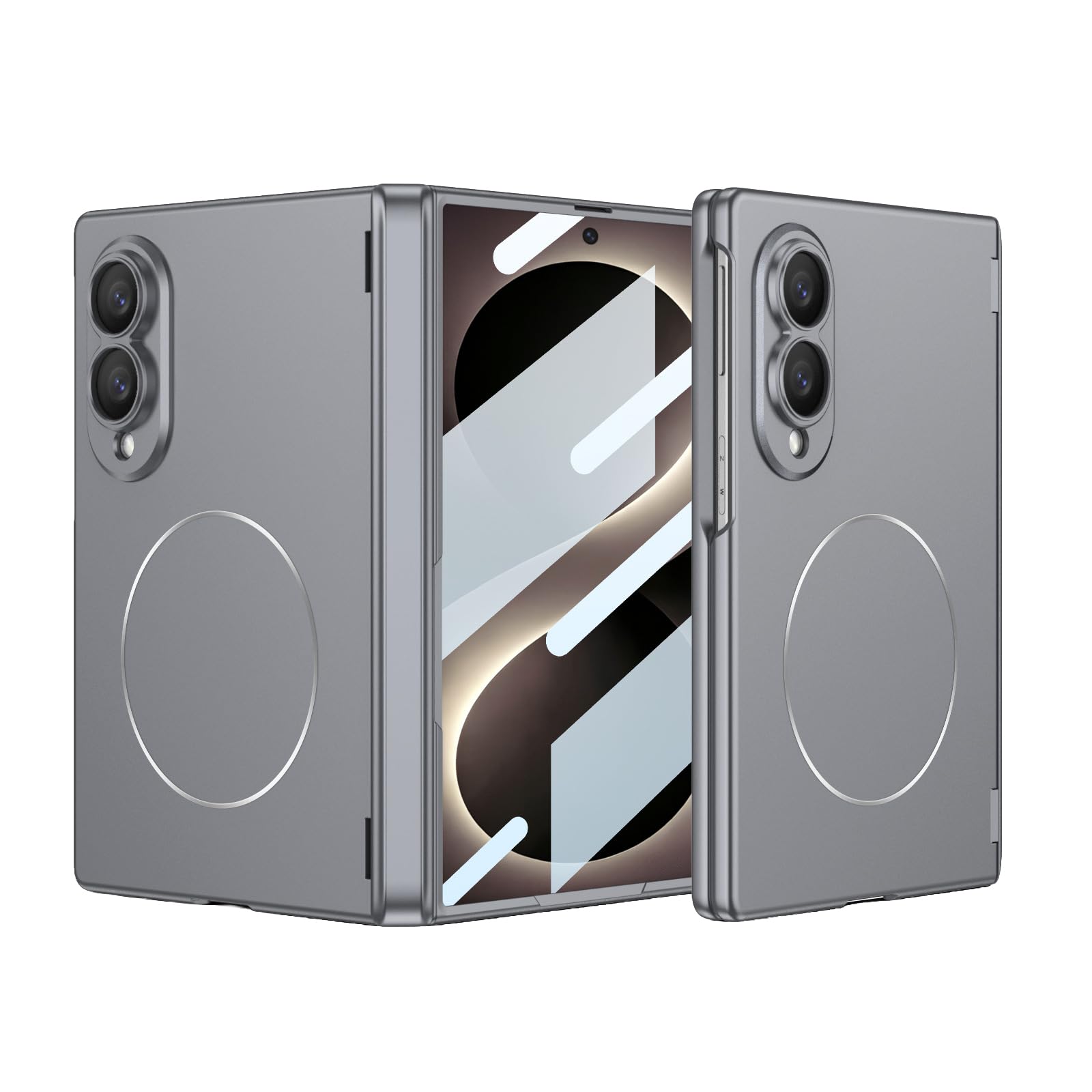 FDUJINH Magnetic Case for Samsung Galaxy Z Fold 8, with Screen Protector Film Full Protection Cover Hinge Anti-Drop Hard Shell