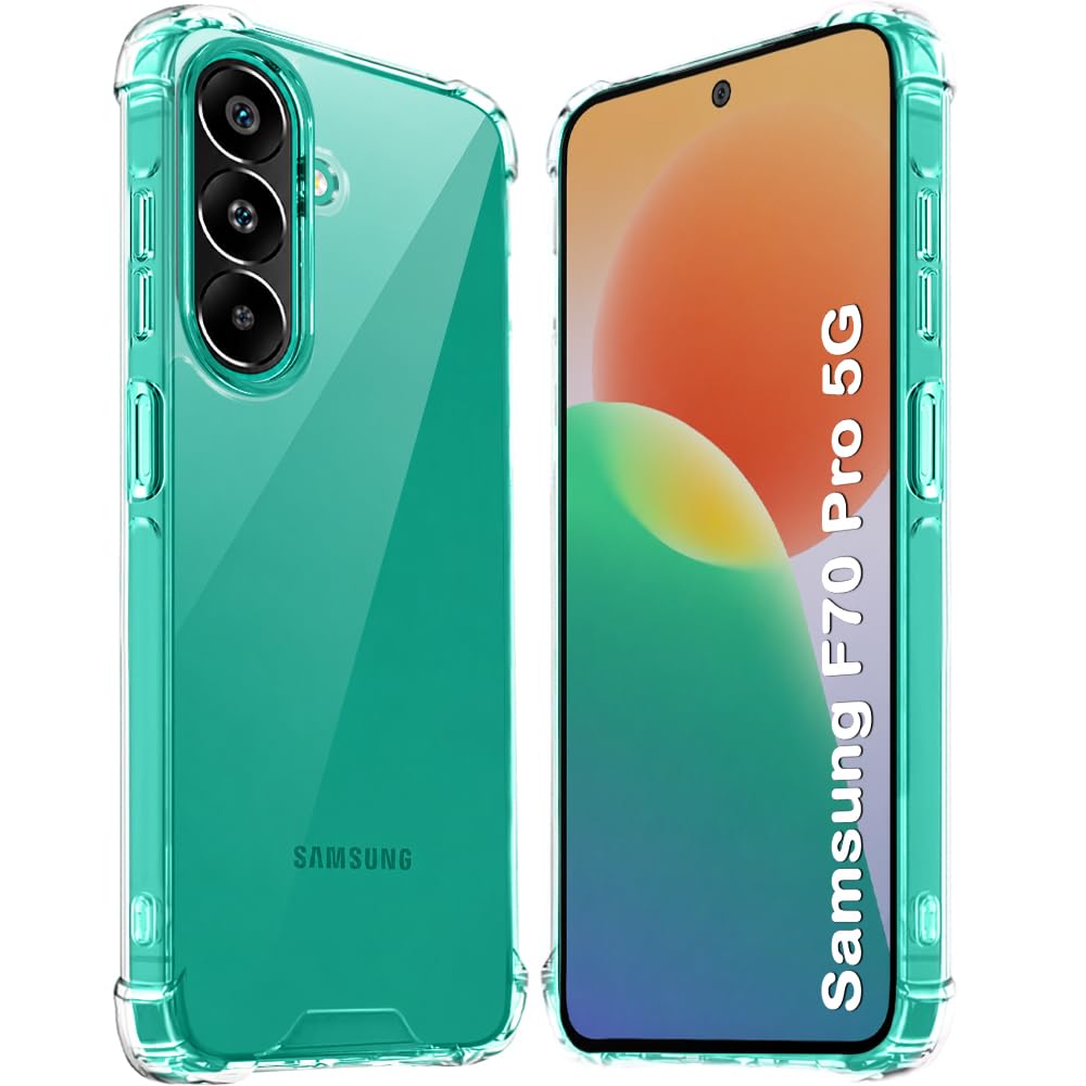 TheGiftKart Crystal Clear Back Cover Case for Samsung Galaxy F70 Pro 5G | 360 Degree Protection | Shock Proof Design | Transparent Back Cover Case for Samsung F70 Pro 5G (PC & TPU, Transparent Bumper)