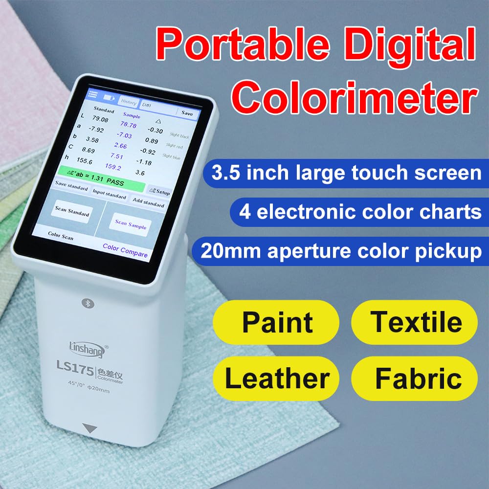 Linshang Colorimeter LS175 Fabric Color Checker Colorchecker LS175 45°/0° Touch Screen Large Measuring Aperture 20mm Food APP PC Software