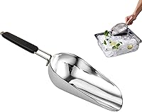 Vista 1 de Cuchara de hielo de acero inoxidable de 6 onzas con mango de buen agarre, para cocina, congelador, comida para perros, palomitas, apta