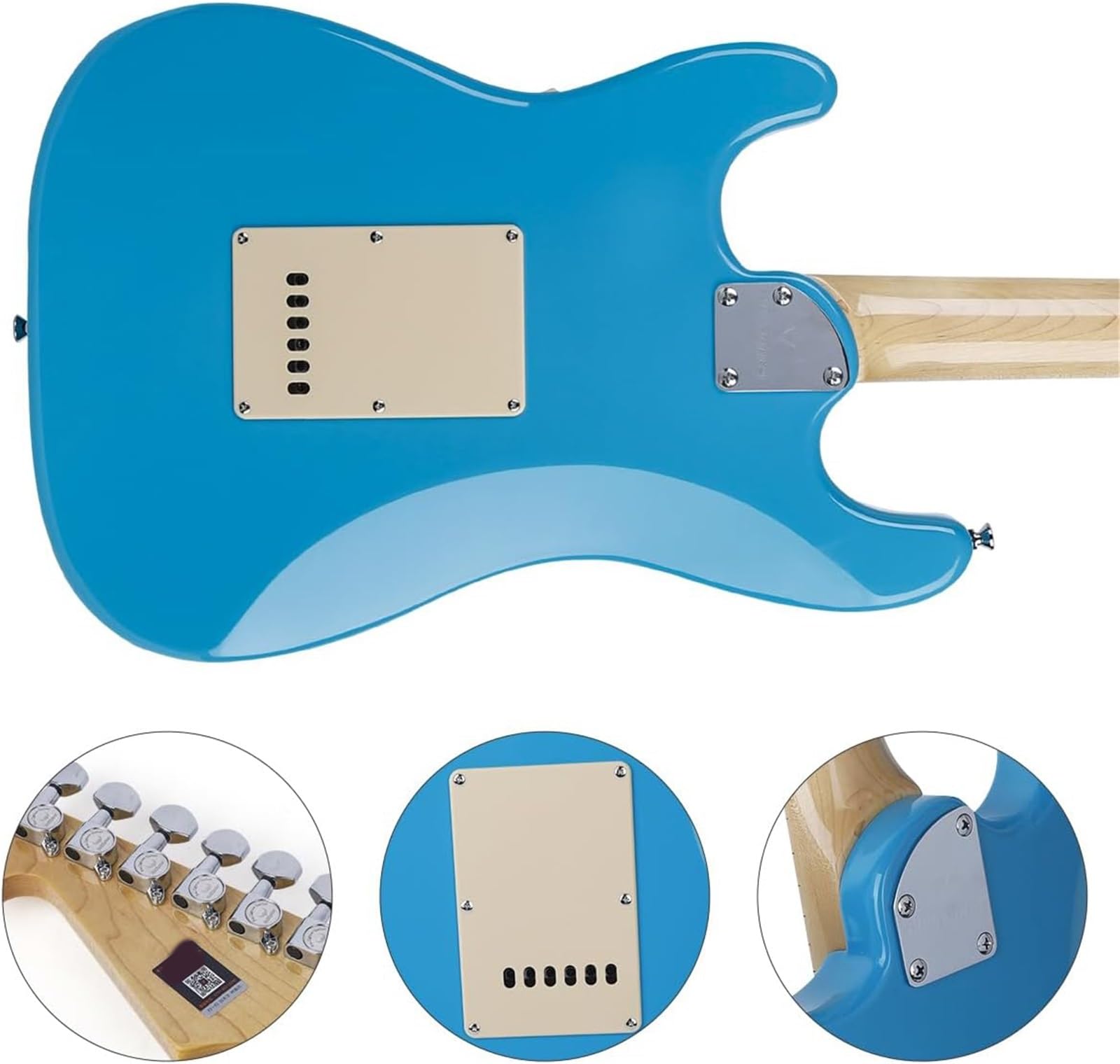 Gitara Elektryczna Zestaw Gitary Elektrycznej Gradient Blue Z Litej Topoli