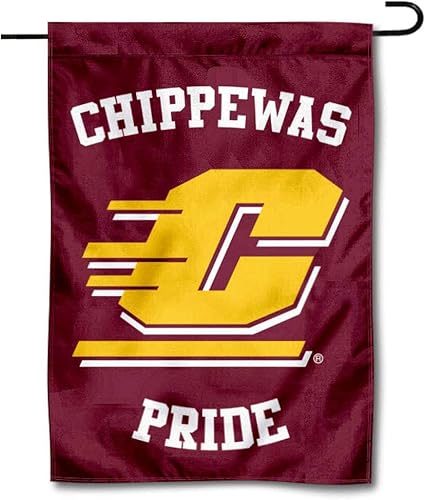 Bandera de jardín de campo con texto en inglés This is Chippewas de Central Michigan