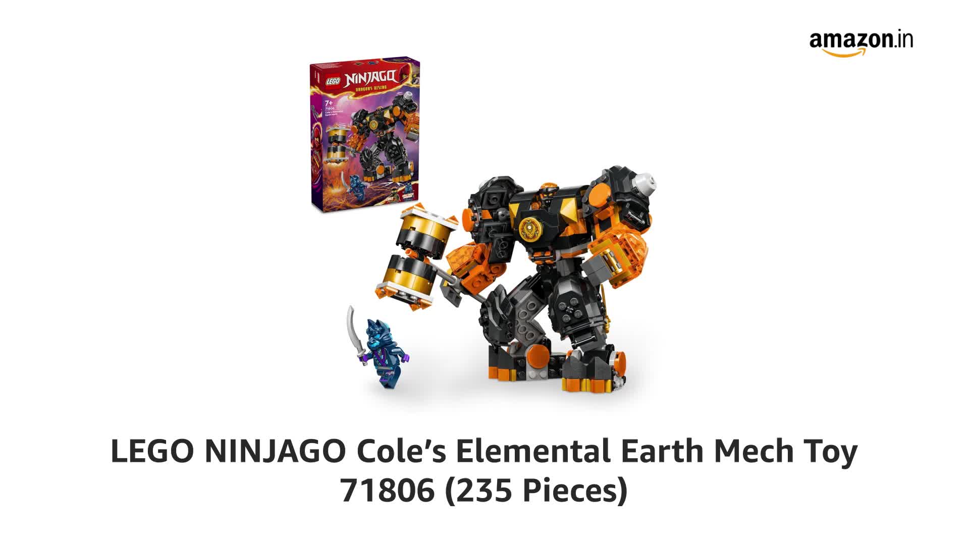 LEGO NINJAGO Cole's Elemental Earth Mech Action Figure Toy 71806