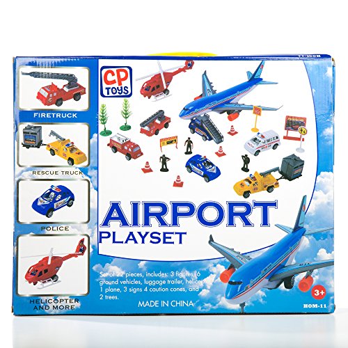 Airport 24 pc. Playset with Vehicles & Accessories - Thumbnail 3