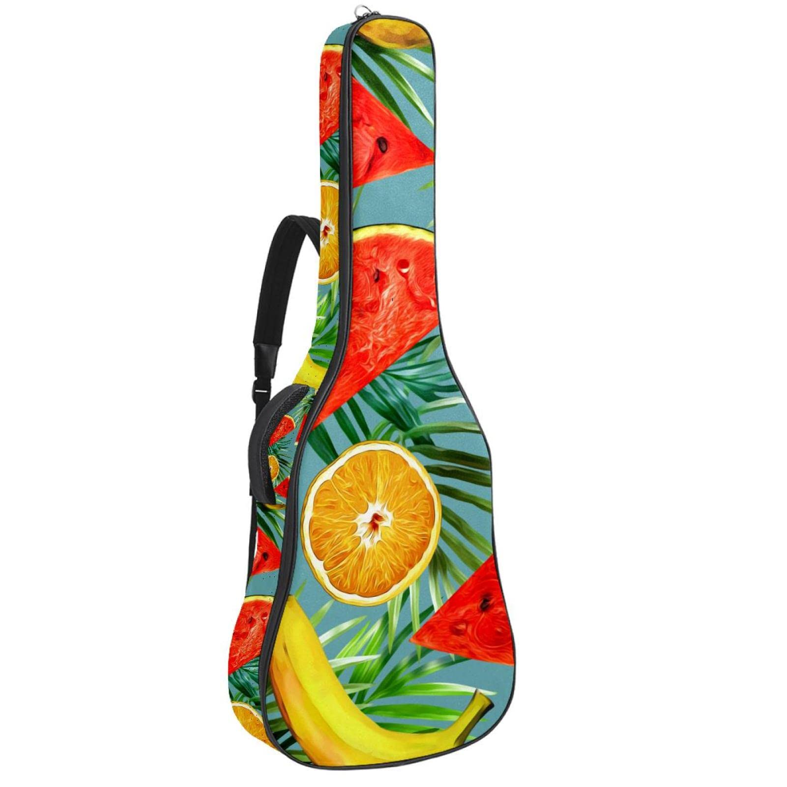 Torba na gitarę akustyczną wodoodporna gitara plecak gruby miękki wyściełany wzór owoców klasyczna gitara obudowa, Kolor6, 42.9x16.9x4.7 in, Organizer do torby