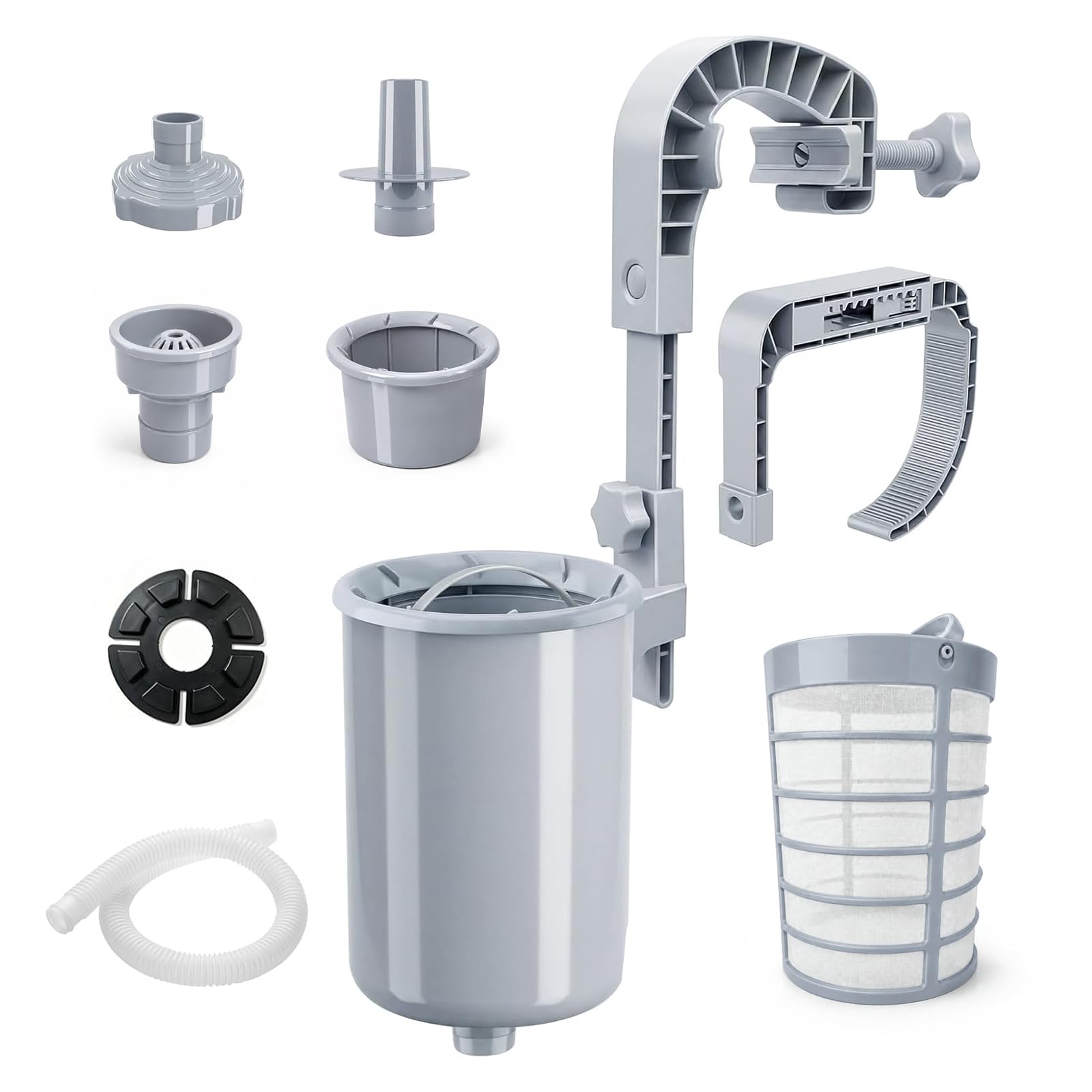 Skimmer Piscina Fuori Terra, Skimmer Piscina con Carrello Filtro 60 Maglie | Skimmer - Calzini filtranti, adatti per piscine con struttura in acciaio e piscine gonfiabili