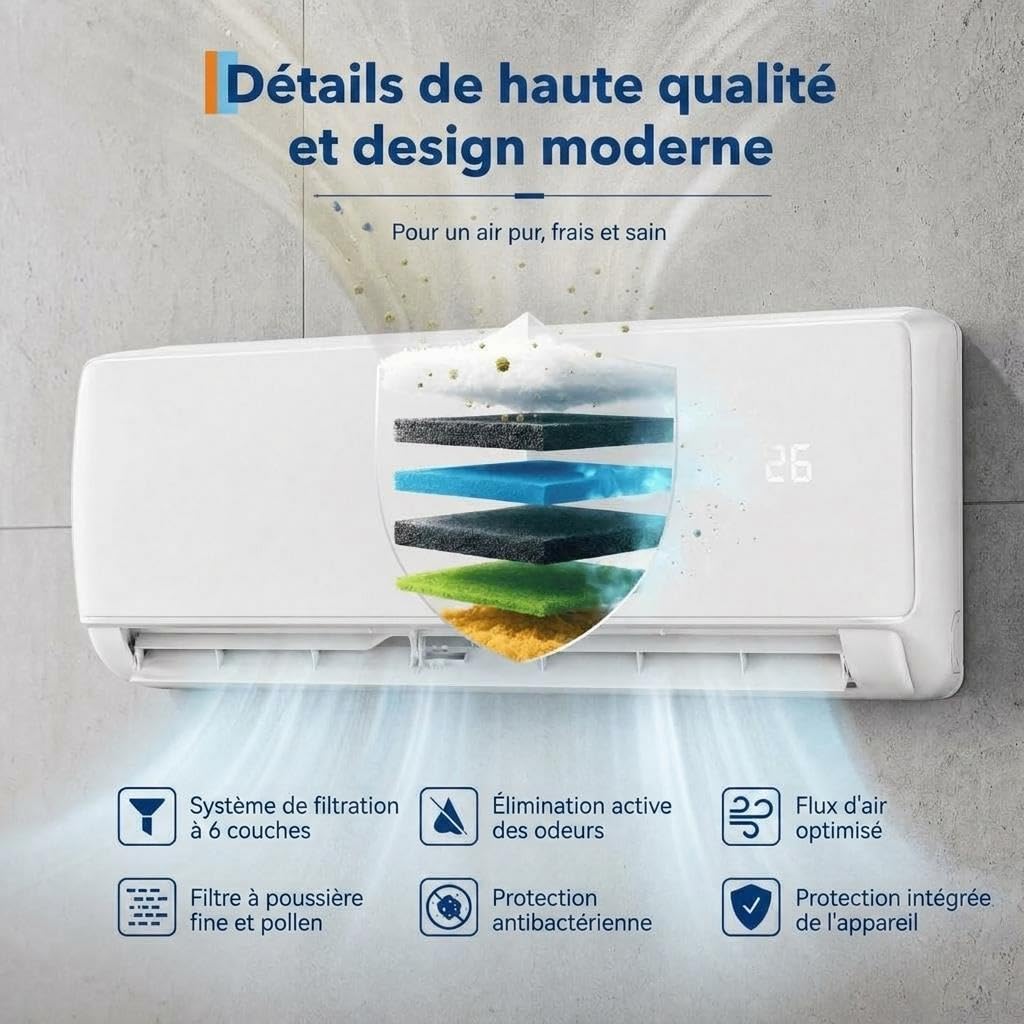 Acekool Climatiseur split peinture murale Inverter 18000 BTU