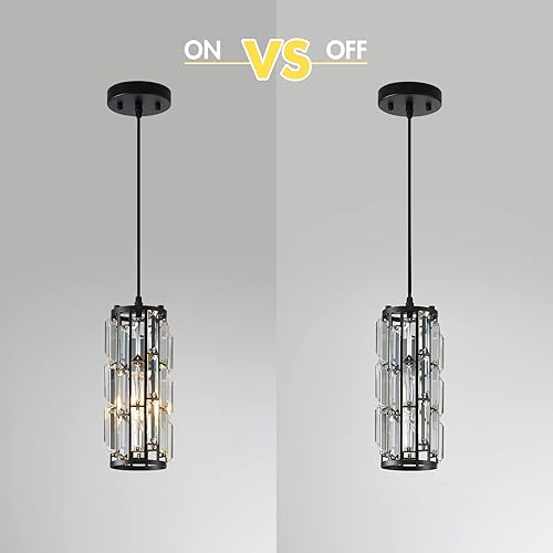 Miniatura 10 de Luces colgantes para isla de cocina, paquete de 3 lámparas colgantes modernas negras sobre mesa, ajustables, de cristal, iluminación colgante para