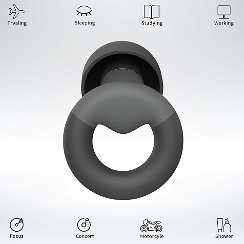 Miniatura 2 de Tapones para los oídos para dormir, 2 pares de tapones reutilizables para reducción de ruido 25dB-30dB con 8 almohadillas para los oídos, tapones