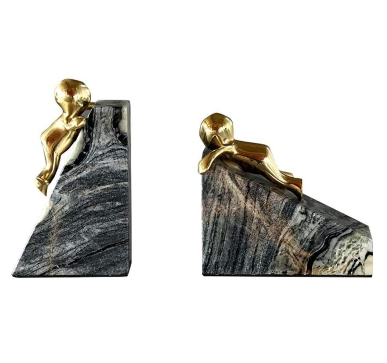 Sujetalibros Soporte Sujetalibros De Mármol, Sujetalibros De Servicio Pesado, Soporte De Estante De Libros Decorativo para El Hogar para Estantes Estanteria Originales