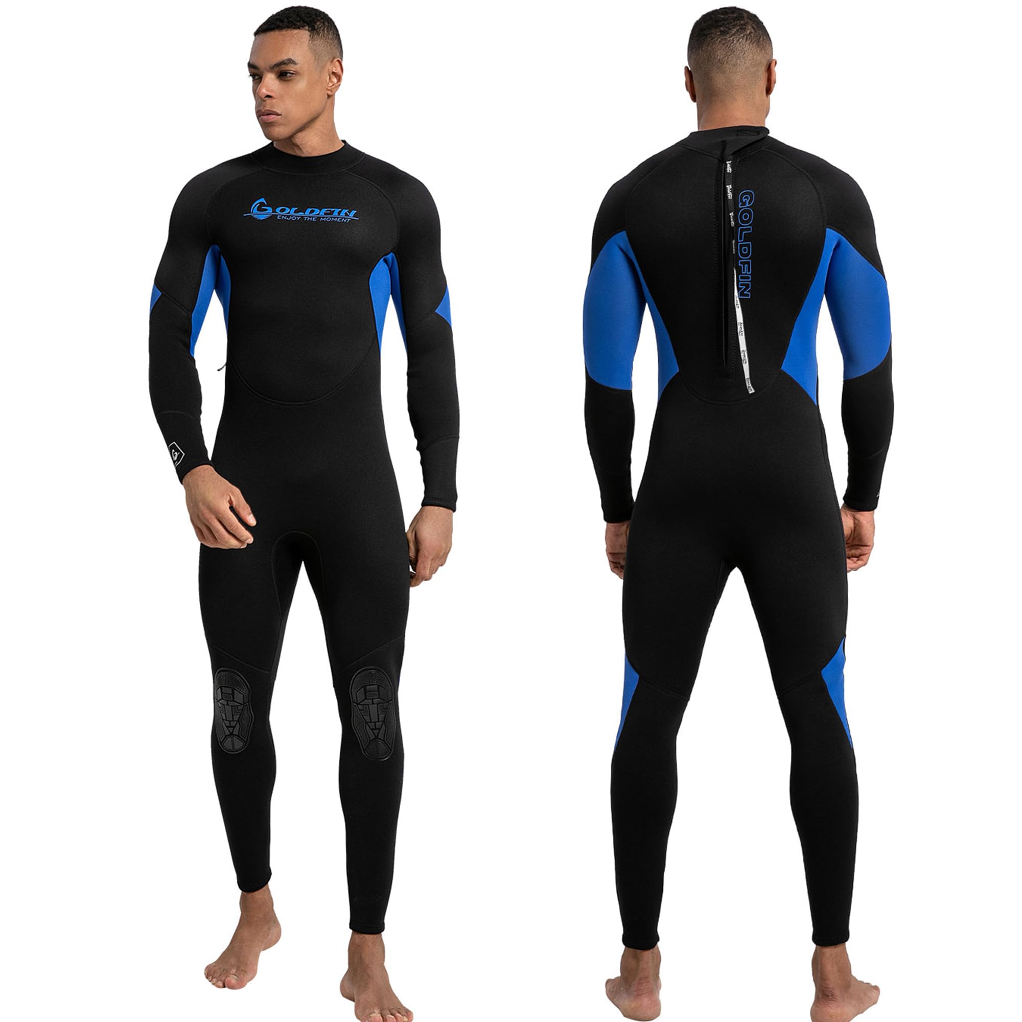 GoldFin Wetsuit for Men, Mens 3mm Wetsuits Fullbody Back Zip Keep Warm in Cold Water