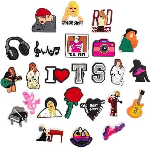 Dijes para zapatos 25 unidades dijes para croc TS para niñas niños decoración de zapatos de PVC para zueco zapatos pulsera regalo de fiesta