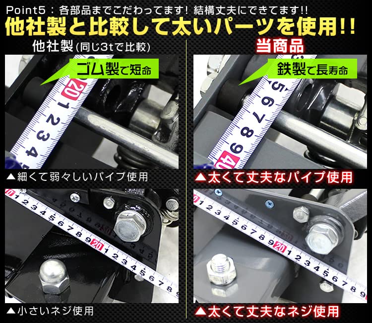Amazon | WEIMALL ガレージジャッキ 油圧ジャッキ 車 3t 低床 最低位 
