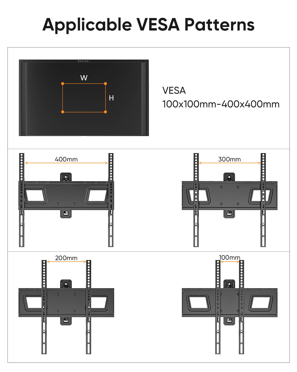 FORGING MOUNT Soporte de pared para TV de 26 a 65 pulgadas, soporte de TV de movimiento completo con extensión de 550 mm, rotación de 180° horizontal a vertical, montaje en pared inclinable, giratorio