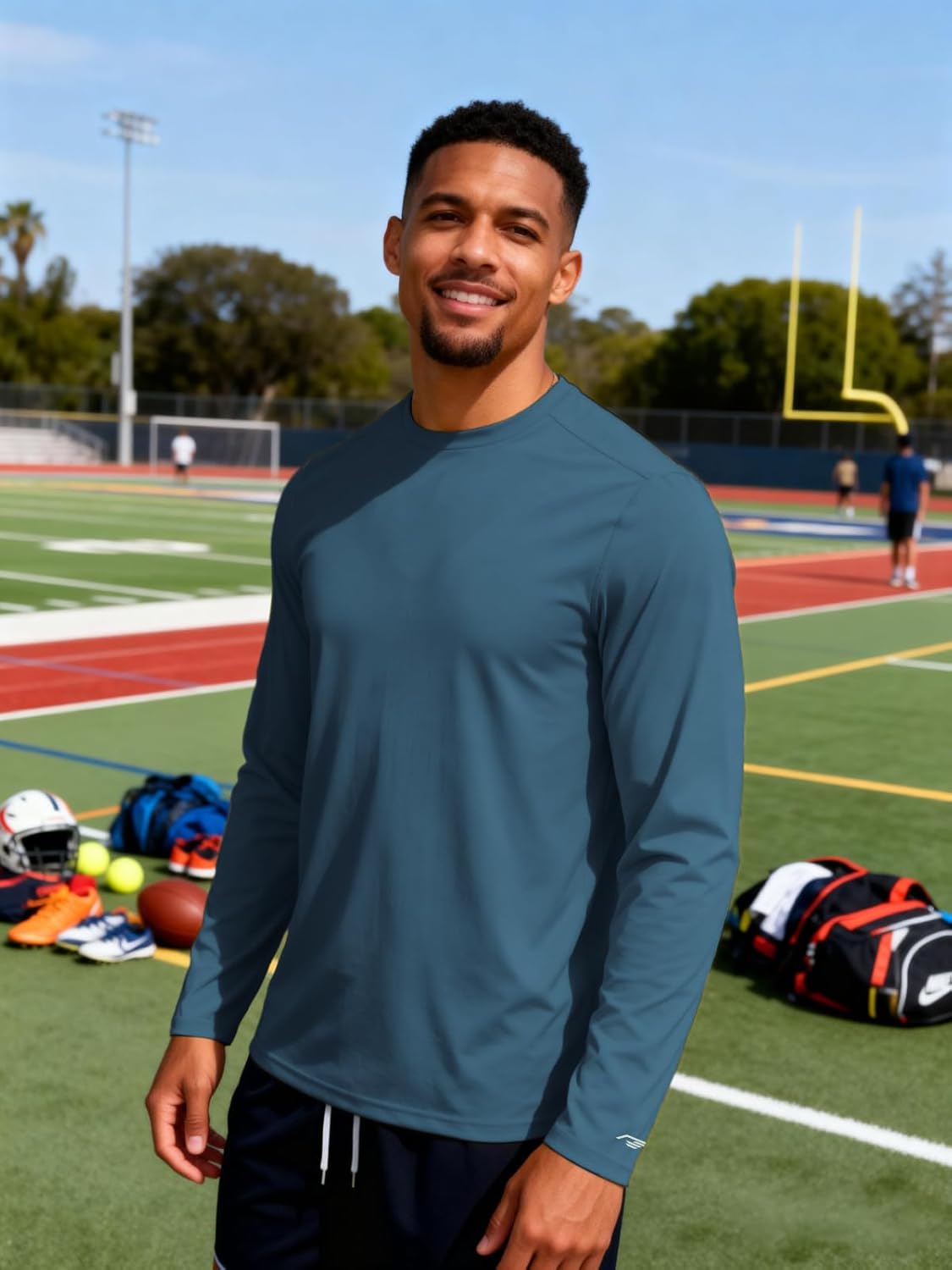 Long Sleeve Athletic Shirt Men Moisture Wicking Outdoor T-Shirt Dry Fit Running Tshirt Base Layer Tee Fitted - Image 3