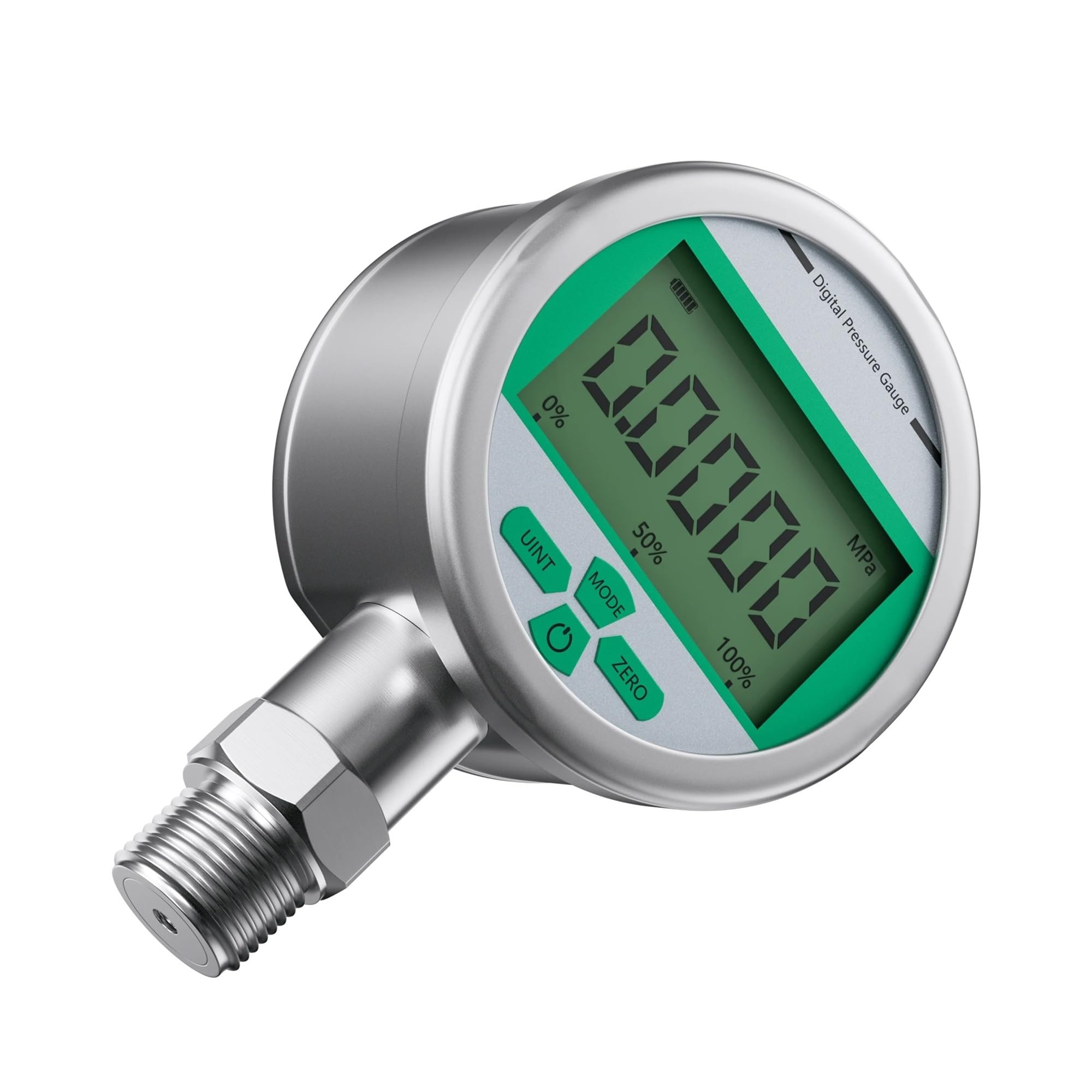 Digital Pressure Gauge 400bar 600bar Air Liquid Fuel Oil Water Digital Pressure Manometer Pressure Gauge(0.2G 80mm M20-1.5,0-4bar)