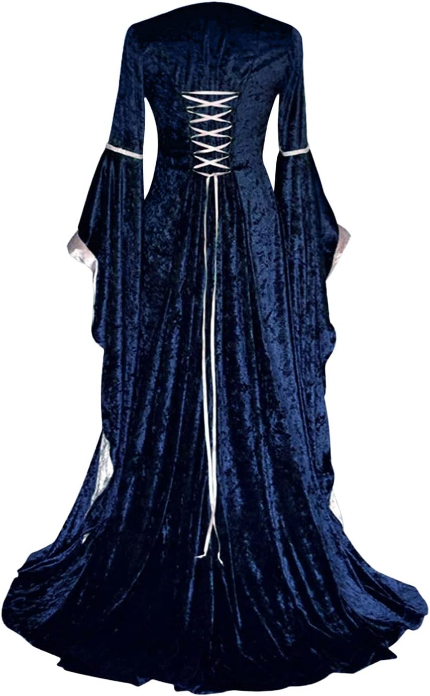 Xplanet Renaissance Dress Costume Womens Medieval Faire Halloween Cosplay Velvet Irish Retro Gothic Gown Long Over Dresses - Image 3