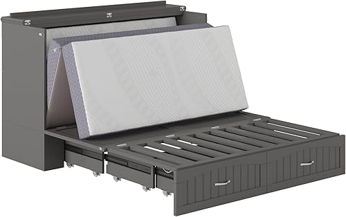 Miniatura 12 de AFI, Southampton Murphy - Cómoda de cama tamaño Queen con colchón de 6 pulgadas, cajón de almacenamiento y cargador USB integrado, color gris