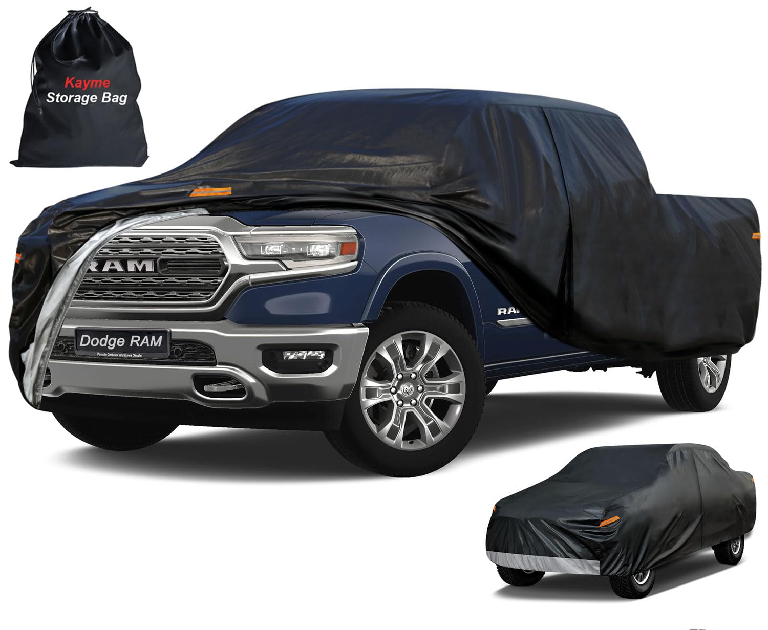 Kayme Truck Cover Custom Fit Dodge Ram 1500(2009-2025) Crew Cab Short Bed. Full Exterior Heavy Duty Outdoor Pickup Truck Car Cover Waterproof All