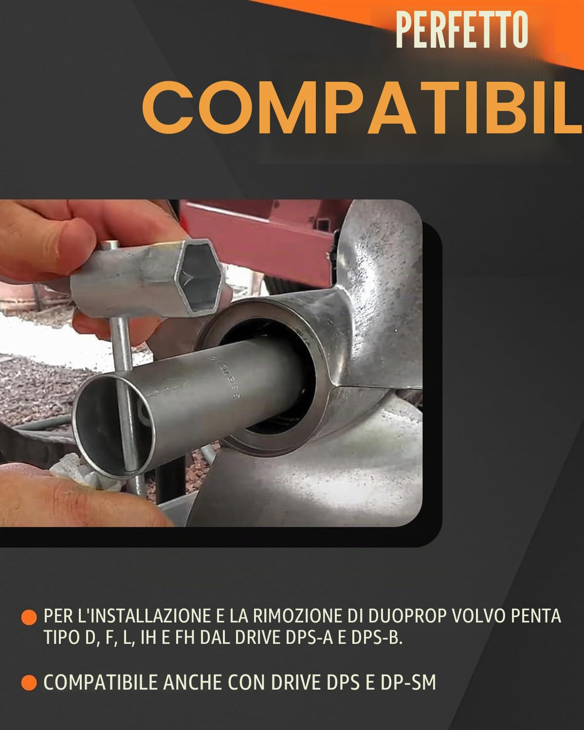Kit di Attrezzi per Eliche Duo/Twin Prop 3855516 Chiave per Eliche per Volvo Penta D F Duoprop
